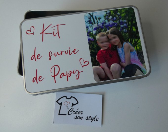 Boite métallique "Kit de survie de papy " 