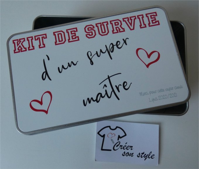 Boite métallique "Kit de survie d'un super maitre" 