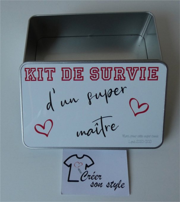 Boite métallique "Kit de survie d'un super maitre" 