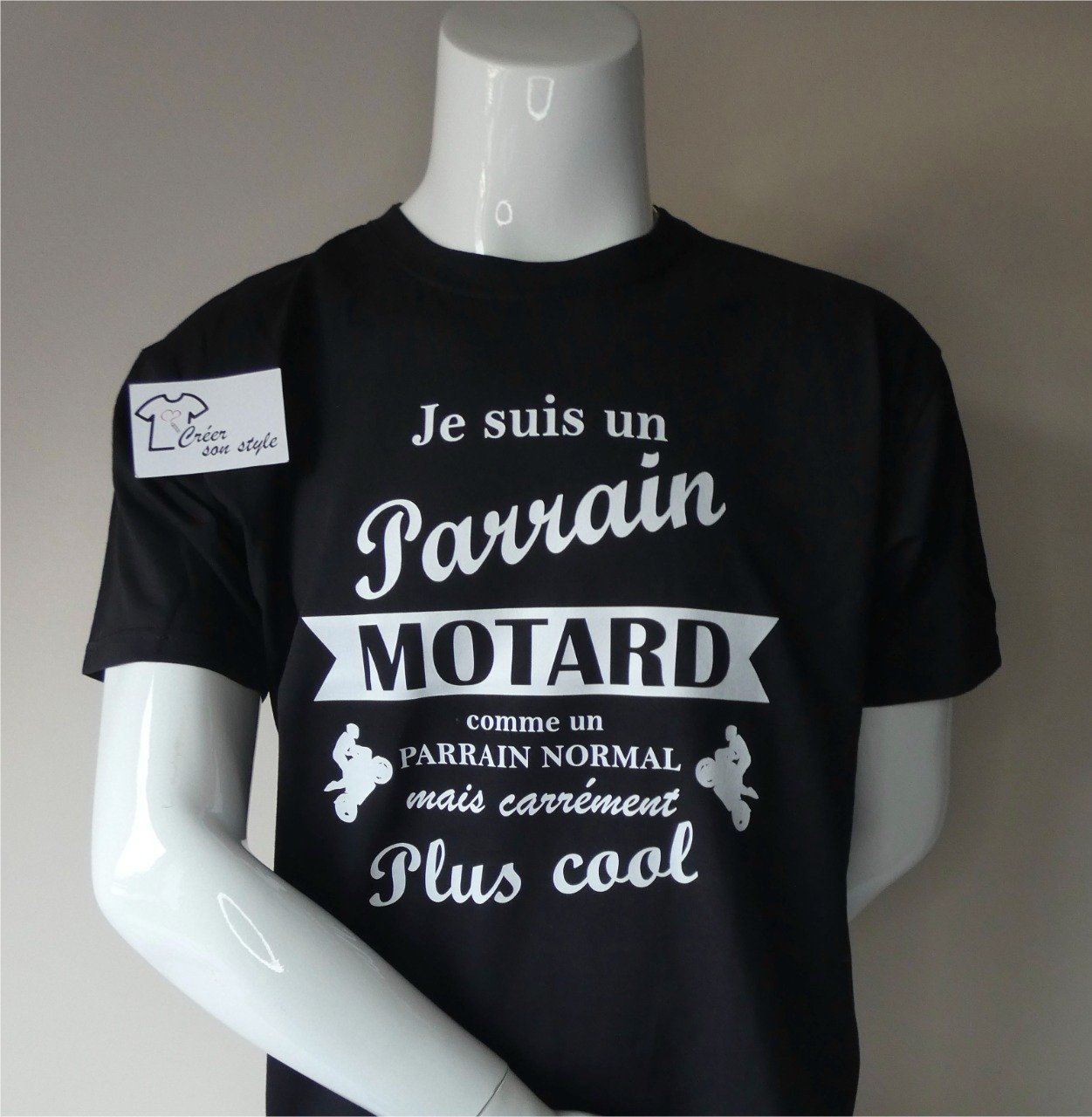 tee shirt homme je suis un parrain motard comme un parrain normal