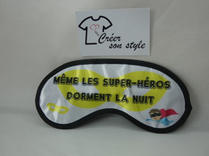 Masque de nuit "même les super-héros dorment la nuit" jaune