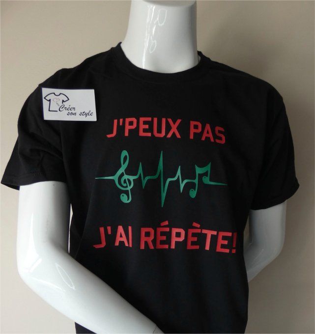 tee shirt homme "j'peux pas j'ai répète"