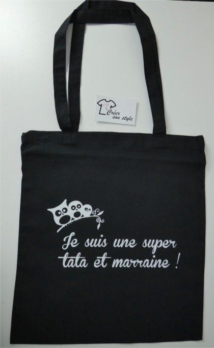 sac "je suis une super tata et marraine"