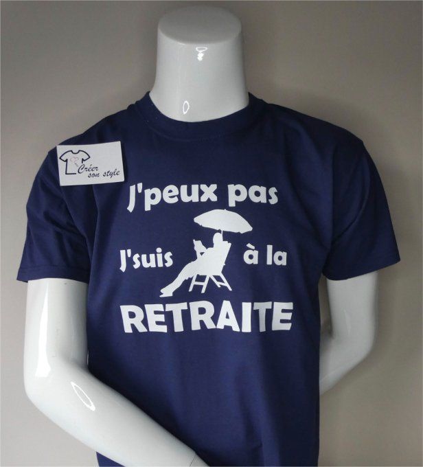 tee shirt homme "j'peux pas j'suis à la retraite"