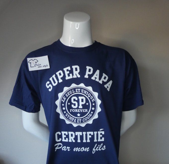 tee shirt homme "super papa certifié"