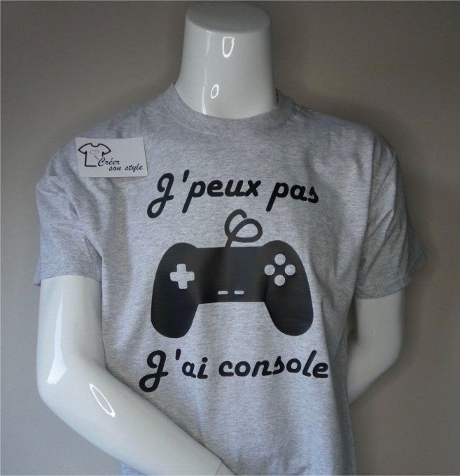 tee shirt homme "J'peux pas j'ai console"