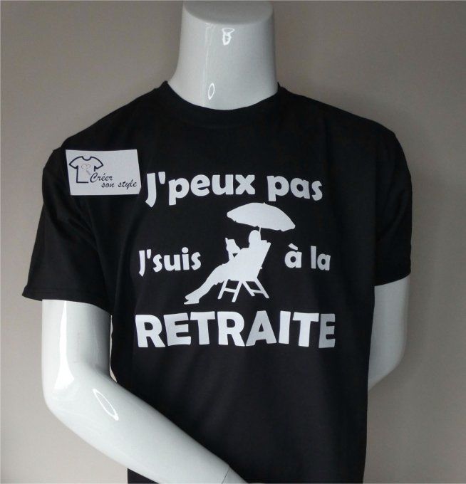 tee shirt homme "j'peux pas j'suis à la retraite"