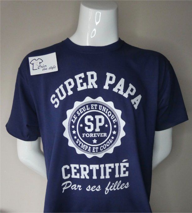 tee shirt homme "super papa certifié"