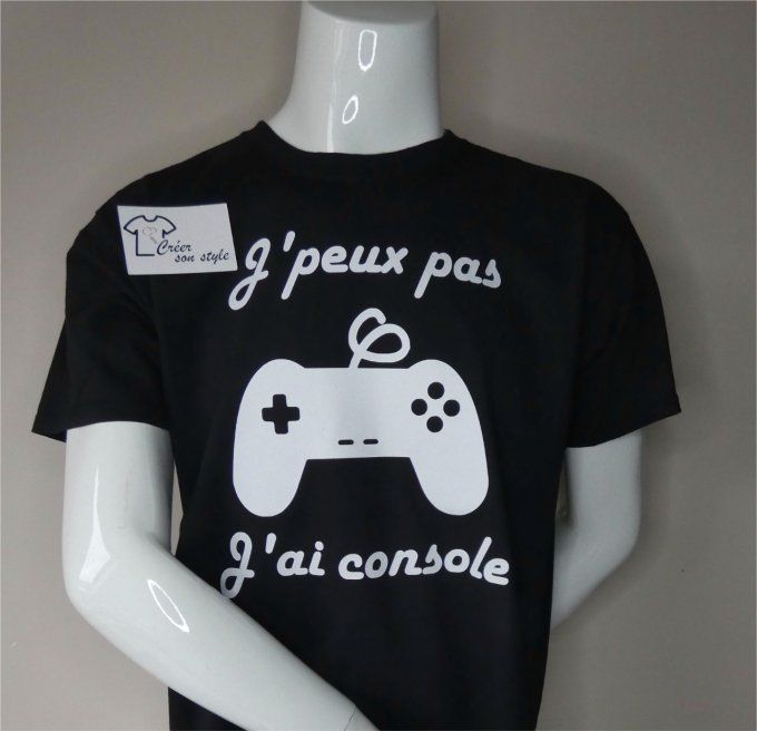 tee shirt homme "J'peux pas j'ai console"