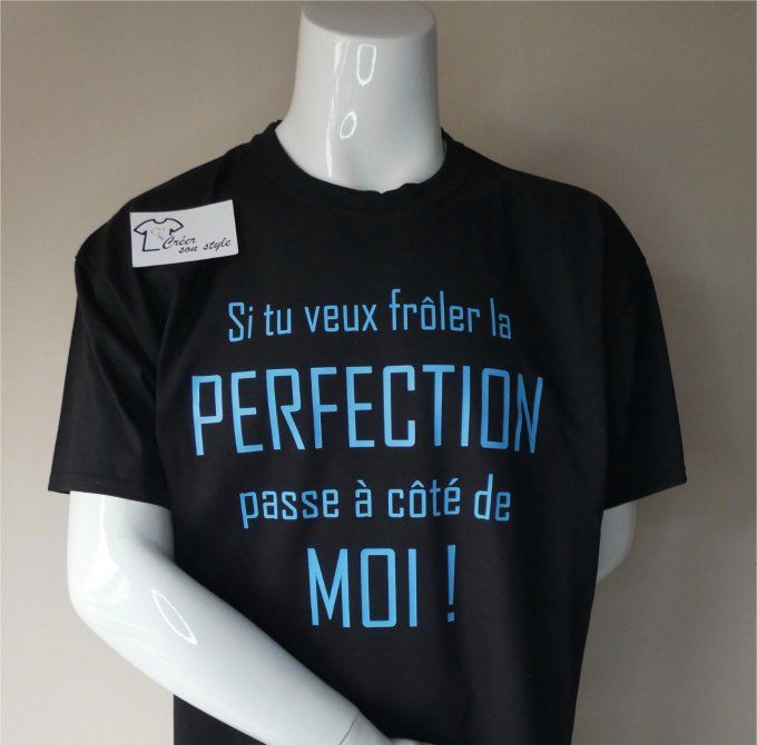 tee shirt homme "Si tu veux frôler la perfection passe à côté de moi!"