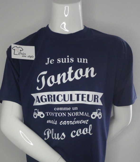 tee shirt homme "Je suis un tonton agriculteur comme un tonton normal mais carrément plus cool" 