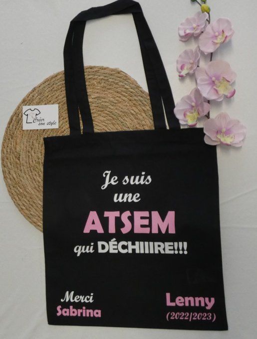 sac "je suis une atsem qui déchire"