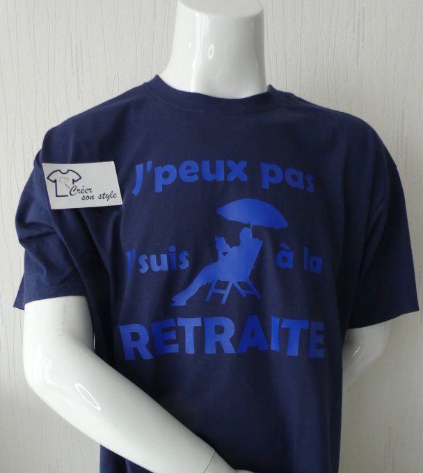 tee shirt homme "j'peux pas j'suis à la retraite"