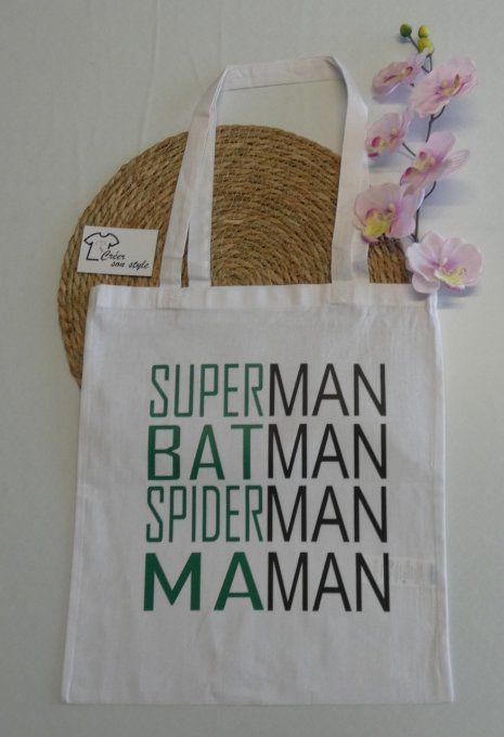 sac "superman, batman, spiderman, maman"