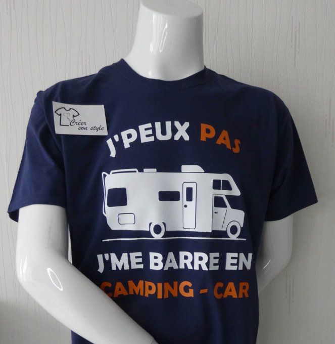 tee shirt homme "J'peux pas j'me barre en camping-car"