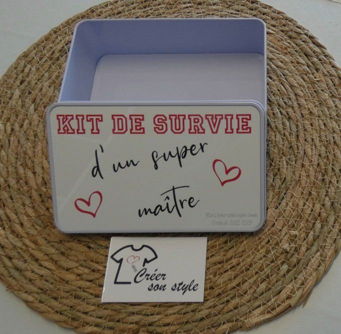 Boite métallique "Kit de survie d'un super maitre" 