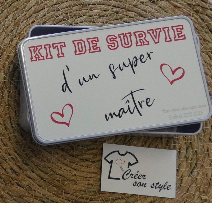 Boite métallique "Kit de survie d'un super maitre" 