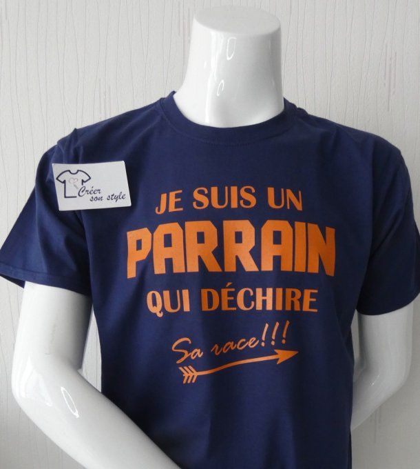 tee shirt homme "Je suis un parrain qui déchire sa race"