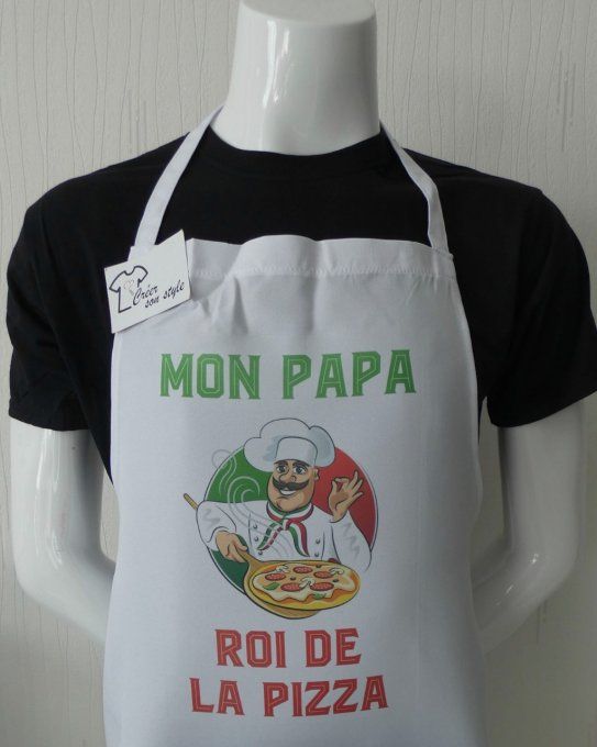 Tablier "mon papa roi de la pizza" 