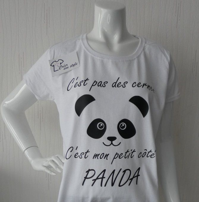 tee shirt femme "C'est pas des cernes, c'est mon petit côté panda"