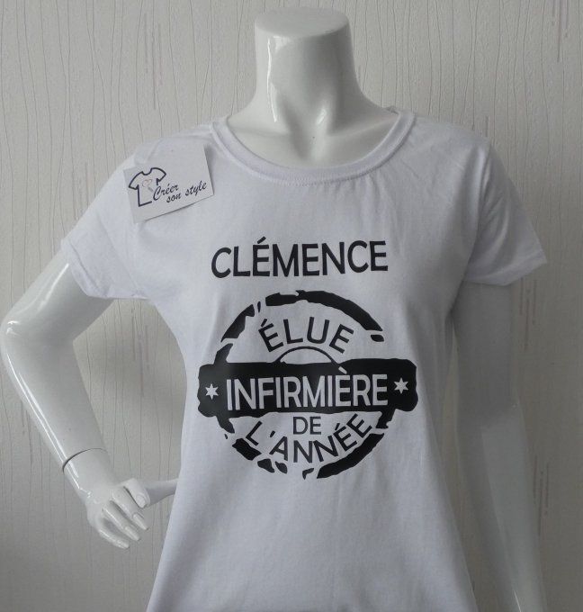 tee shirt femme "élue infirmière de l'année"