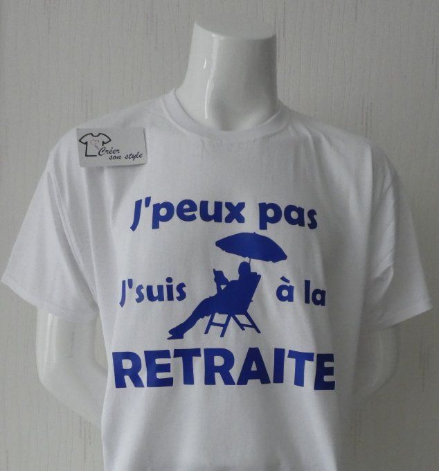 tee shirt homme "j'peux pas j'suis à la retraite"