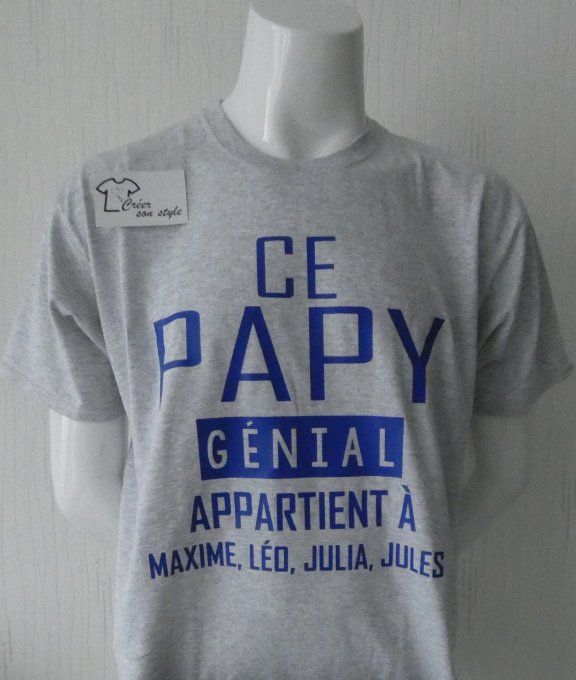 tee shirt homme "ce papy génial appartient à..."