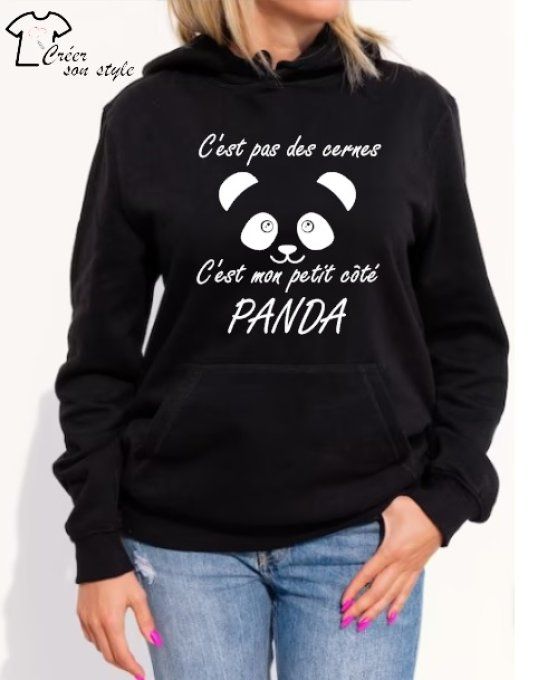 Sweat-shirt femme "c'est pas des cernes c'est mon petit côté panda"