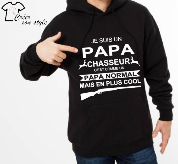 Sweat-shirt homme "Je suis un papa chasseur"