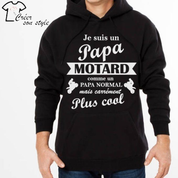 Sweat-shirt homme "je suis un papa Motard"