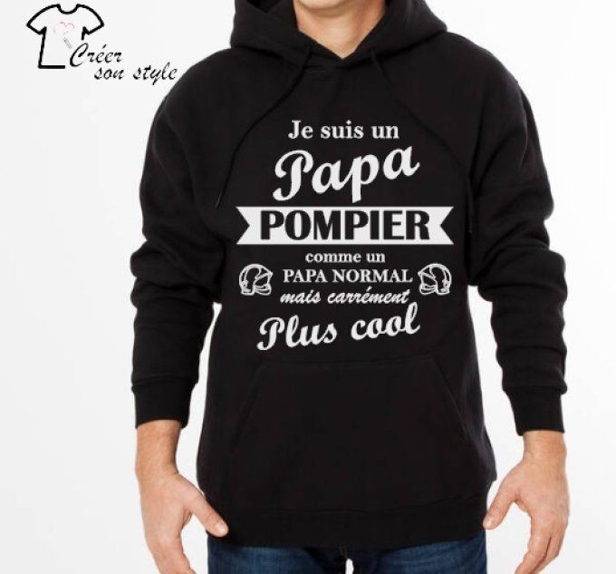 Sweat-shirt homme "je suis un papa pompier"