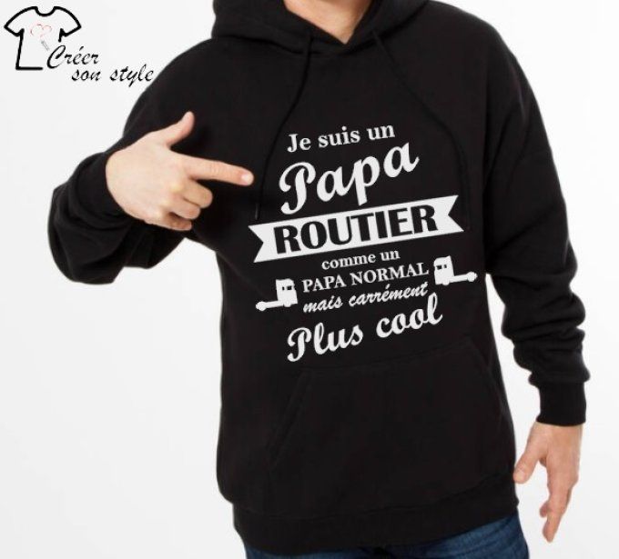 Sweat-shirt homme "je suis un papa routier"