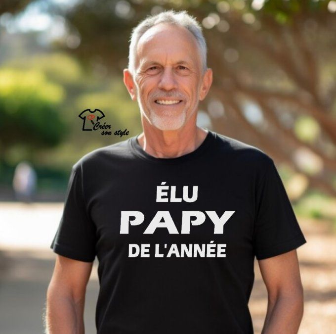tee shirt "élu papy de l'année"