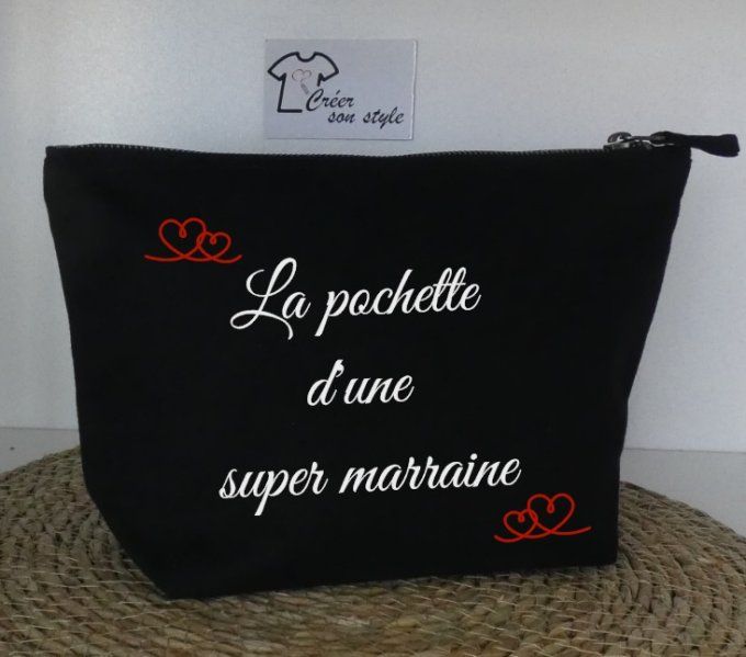 Pochette " la pochette d'une super marraine"