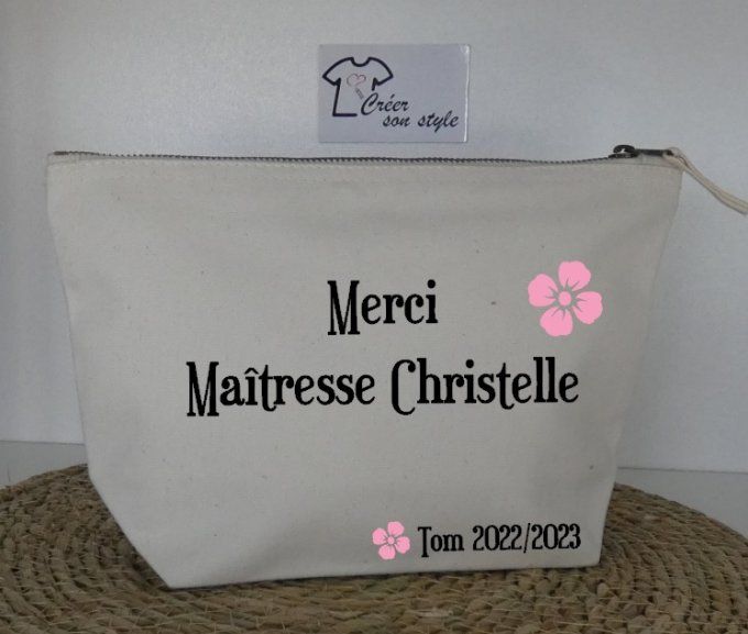 Pochette "merci maîtresse" (fleur)