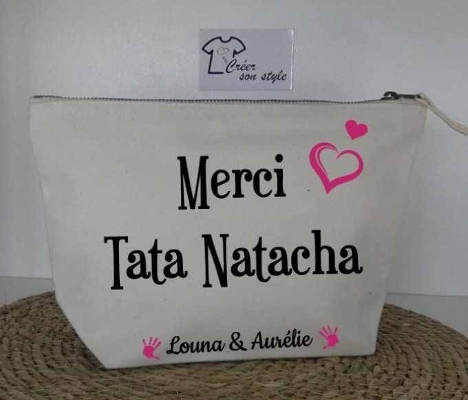 pochette "Merci tata" (coeur)