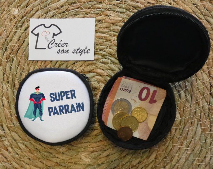 porte monnaie "super parrain"