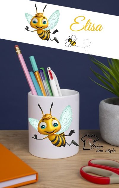 Pot à crayon "abeille"