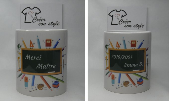 Pot à crayon "merci maître(sse)" (tableau) 