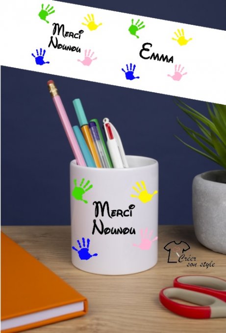 Pot à crayon "merci nounou"