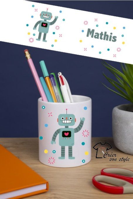 Pot à crayon "robot"