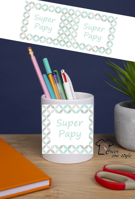 Pot à crayon "super papy"