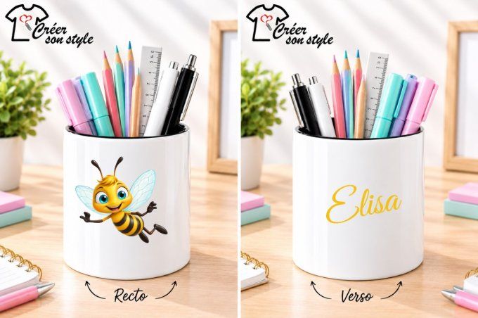 Pot à crayon "abeille"