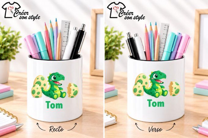Pot à crayon "bébé dinosaure"