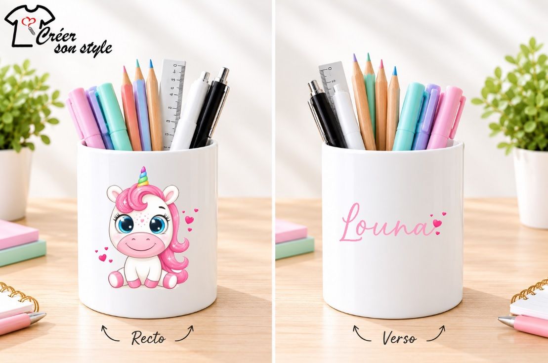 Pot à crayon "bébé licorne"