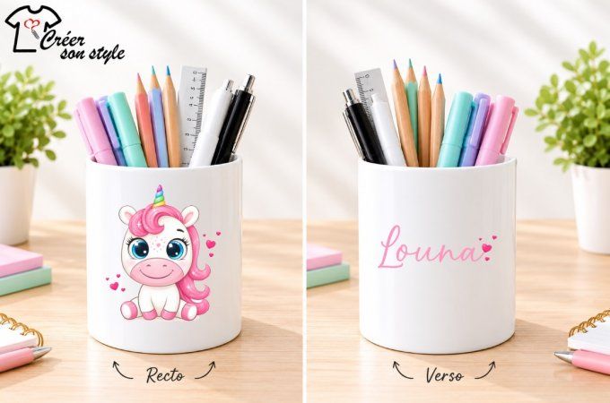 Pot à crayon "bébé licorne"