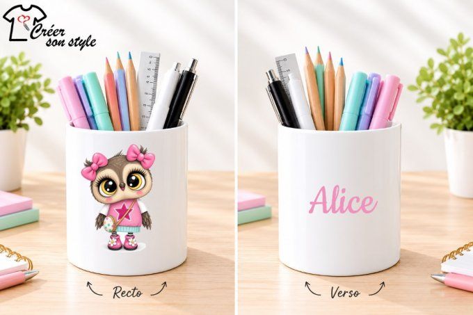 Pot à crayon "chouette"