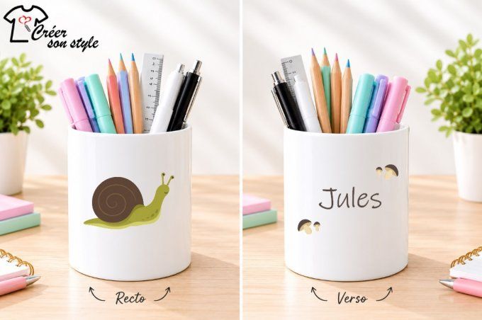 Pot à crayon "escargot"