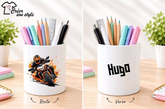 Pot à crayon "moto"