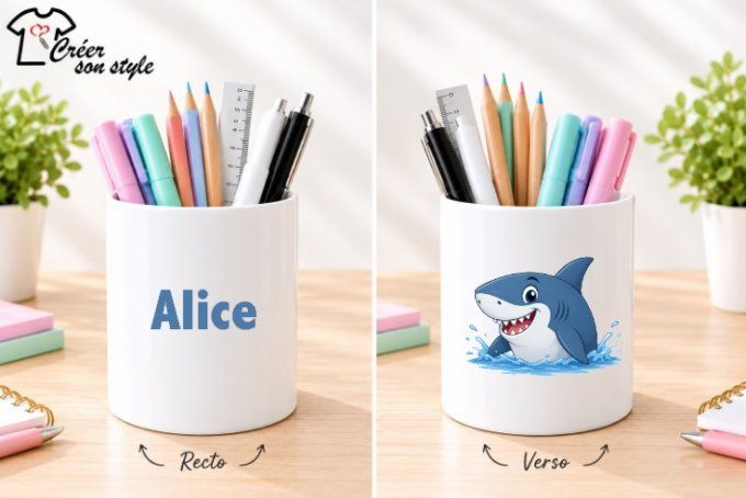 Pot à crayon "requin"